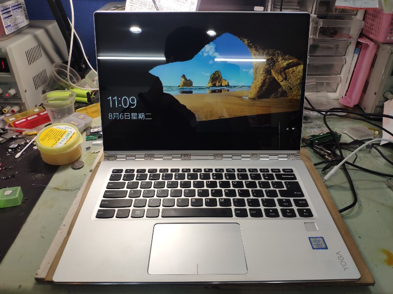 Lenovo yoga 910 不開機，不充電，查時序訊號，主機板電源訊號模組故障，維修ok,