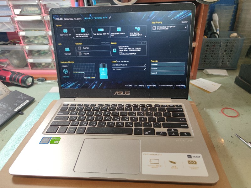 Asus s14 s410電池不續電 不充電 現場更換電池 主機板可快速維修