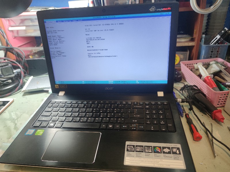 Acer e5-575g 筆電不開機 有滲水，電源模組跟io模組故障，維修ok