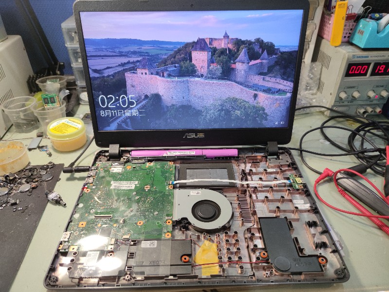 Asus x507u 不開機 不過電 維修ok 現場快速維修