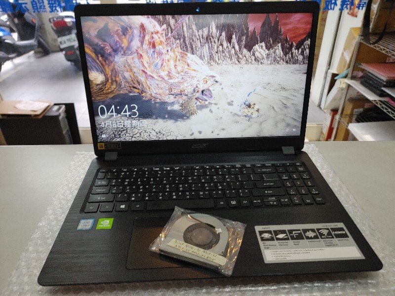 Acer a515-52g 機器滲水開機使用發燙， 拆開後檢測風扇滲水 機板沒滲水，只換風扇ok,換後機器正常