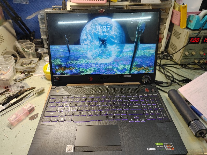 實機修-asus fa506 客戶送原廠維修報要換主板,送至本店門市檢測後主板可以維修,報價後同意維修2天修好開機全功能測試正常。精修筆電主板實修經驗超過15年以上,各廠牌筆電主板實測電源訊號開機訊號,不開機不顯示不充電實機快速查修完修。