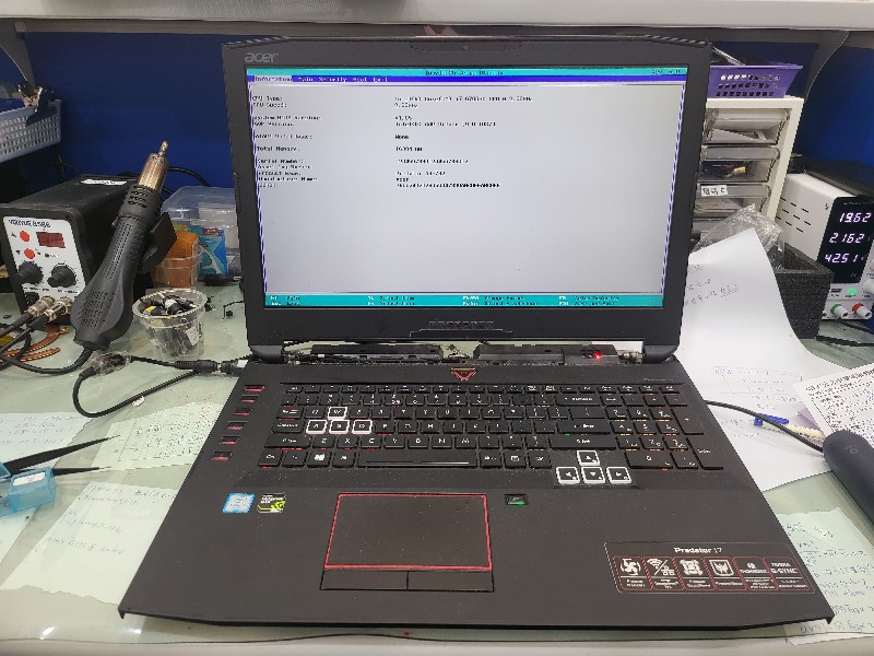 Acer g9-792 客戶送修 不開機 不過電 查訊號主機板記憶體電源模組短路了.nb3c大台中筆電維修