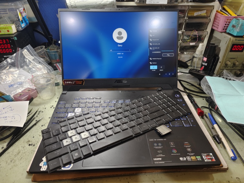 ASUS FA507 鍵盤故障  鍵盤都有現貨現場安裝OK.各廠牌筆電電池都有.筆電零件批發零售 螢幕 電池 鍵盤 外殼 主機板 專業主機板維修.NB3C大台中筆電維修