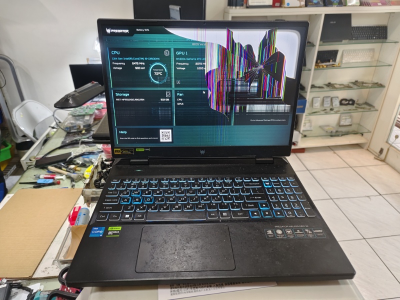 ACER PREDATOR HELIOS NEO 16 螢幕破裂 現貨現場更換OK,各廠牌螢幕都有可來電洽詢 NB3C大台中筆電維修 